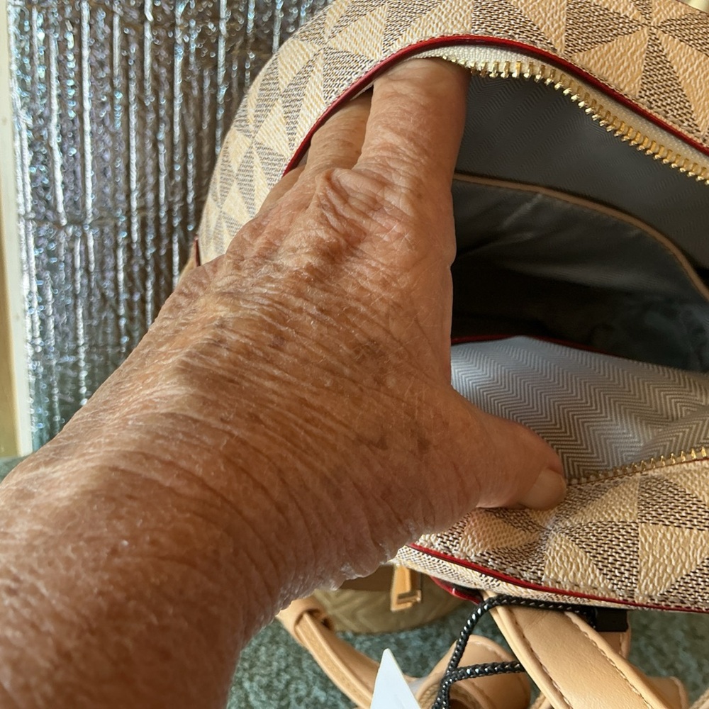 Geometric Pattern Backpack with Wallet NWT - image 7